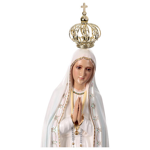 Estatua Virgen de Fátima resina vacía 85 cm pintada a mano 2