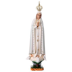 Statue Notre-Dame de Fatima résine creuse 85 cm peinte à la main