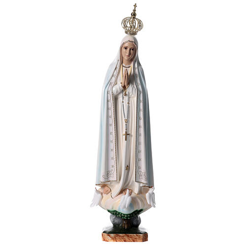 Imagem Nossa Senhora de Fátima resina vazia 85 cm pintada à mão 1