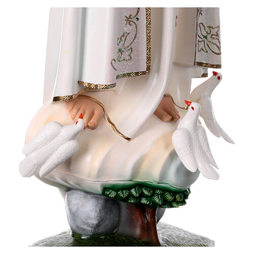 Imagem Nossa Senhora de Fátima resina vazia 85 cm pintada à mão 10