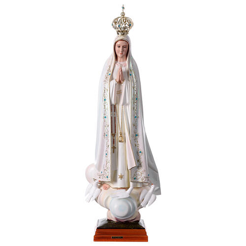 Imagem Nossa Senhora de Fátima resina vazia pintada à mão 100 cm 1