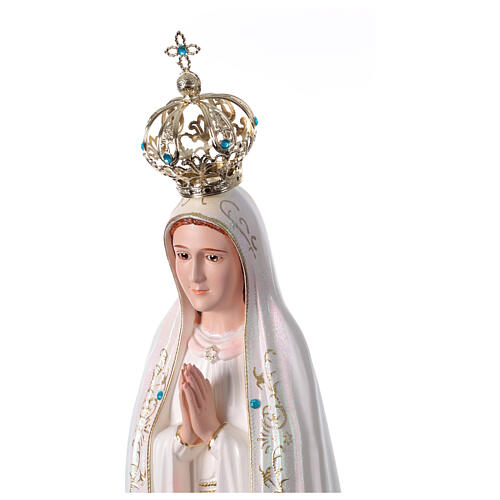 Imagem Nossa Senhora de Fátima resina vazia pintada à mão 100 cm 2