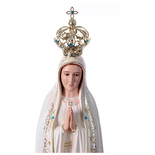 Imagem Nossa Senhora de Fátima resina vazia pintada à mão 100 cm 5