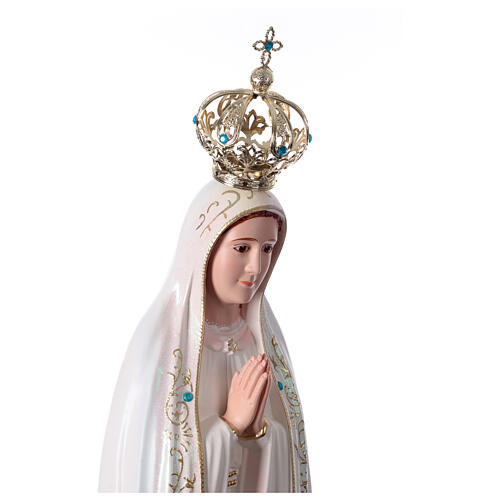 Imagem Nossa Senhora de Fátima resina vazia pintada à mão 100 cm 8