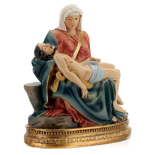 Michelangelo's Pietà coloured resin statue 10.5 cm 3