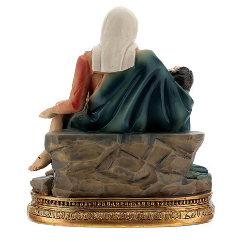 Piedad Miguel Ángel coloreada estatua resina 10 cm 4