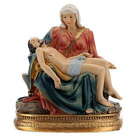 Pieta statue Michelangelo in colored resin 10 cm