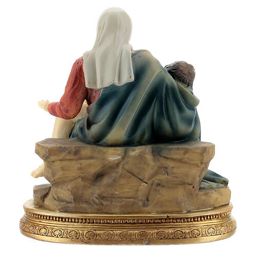 Estatua Piedad de Miguel Ángel de colores resina 13 cm 4