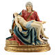 Statua Pietà michelangiolesca a colori resina 13 cm s1