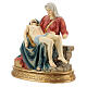 Statua Pietà michelangiolesca a colori resina 13 cm s2
