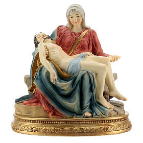 Pieta statue by Michelangelo colored resin 13 cm