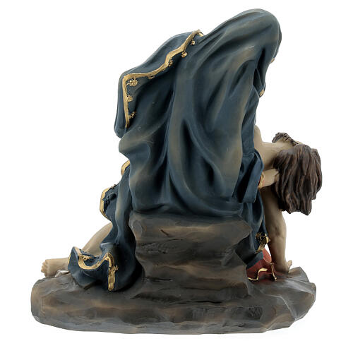 Pieta scene statue in resin natural base 17 cm 4