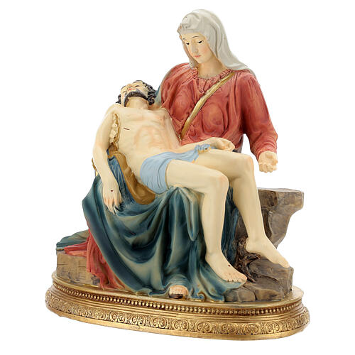 Pietà Vaticana base dorata statua resina 21 cm 2