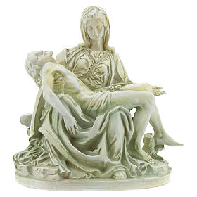 Piedad Miguel Ángel efecto mármol estatua resina 19 cm