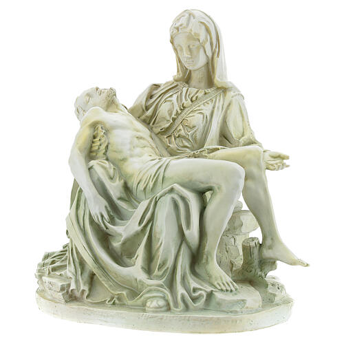 Piedad Miguel Ángel efecto mármol estatua resina 19 cm 2