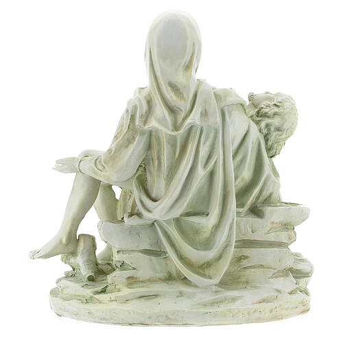 Piedad Miguel Ángel efecto mármol estatua resina 19 cm 4