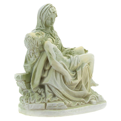Estatua Piedad Vaticana color mármol resina 9 cm 3
