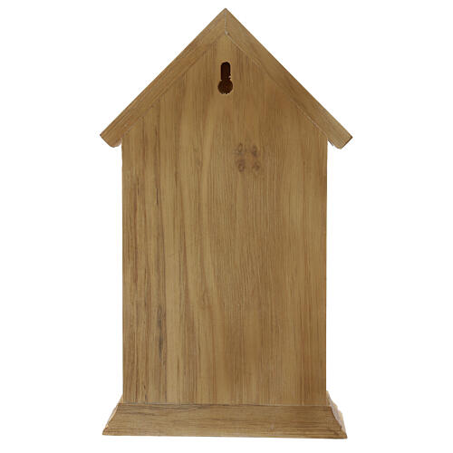San Francesco uccellini resina nicchia legno 25X15 cm 4
