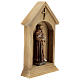 St. Francis statue with birds resin wood niche 25X15 cm s3