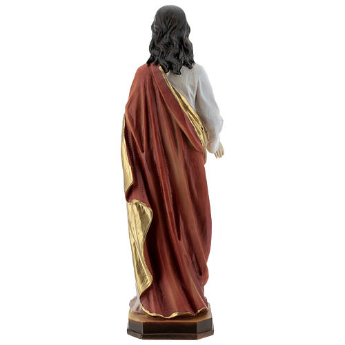 Gesù Sacro Cuore bianco rosso oro statua resina 30 cm 4