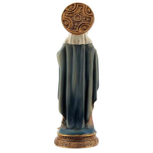 Statua Sacro Cuore Maria aureola dorata resina 15 cm 4