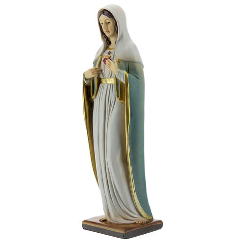 Cuore Immacolato Maria abiti bianchi statua resina 20 cm 2