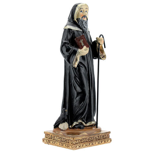 St Benedict of Nursia statue with Rule book resin 13 cm 3