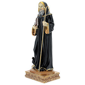 Statue Saint Benoît corbeau résine 21 cm