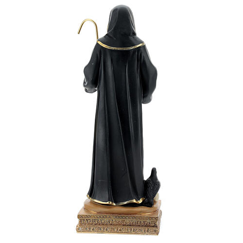 Statua San Benedetto corvo resina 21 cm 4