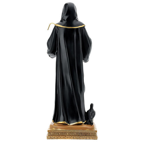 San Benito de Nursia vestidos negros cuervo estatua resina 32 cm 5