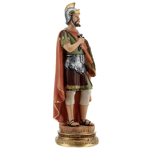 St Cosmas statue Roman soldier uniform resin 15 cm 3