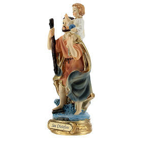 Saint Christophe avec Enfant statue résine 12 cm