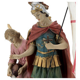 Statue, Heiliger Florian und Engel, ein Feuer löschend, Resin, 30 cm