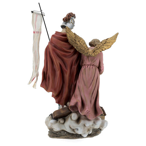 Statue, Heiliger Florian und Engel, ein Feuer löschend, Resin, 30 cm 5