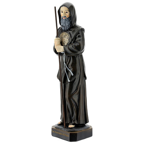 Statue of St Francis of Paola with staff in resin 30 cm 2