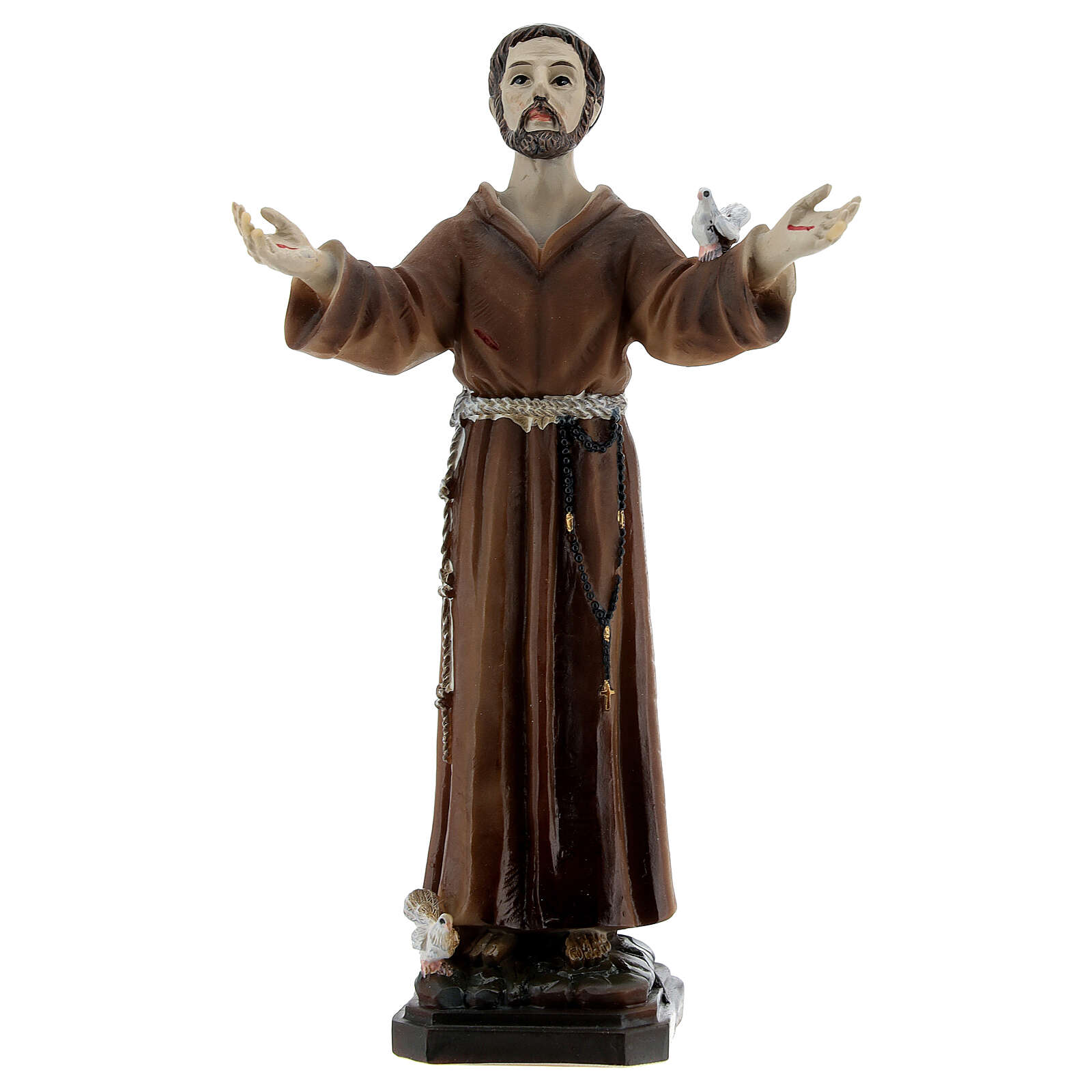 St. Francis of Assisi with dove resin statue 12 cm online sales on HOLYART.co.uk