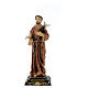 Statue Saint François Assise colombes croix bois résine 20 cm s1