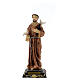 St Francis statue with doves wooden cross in resin 20 cm s1
