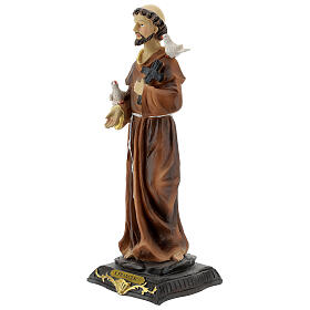 St. Francis of Assisi with doves resin statue 29x11 cm