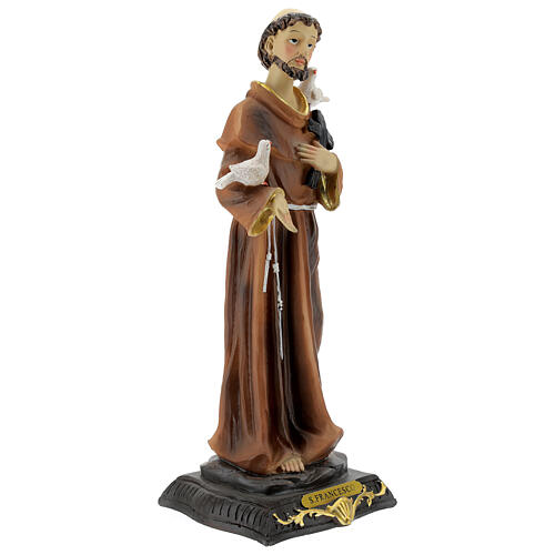 St. Francis of Assisi with doves resin statue 29x11 cm 3