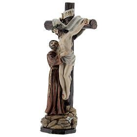 Saint François descend Christ de la croix statue résine 15 cm