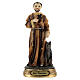St Francis statue with cross wolf in resin 13 cm s1