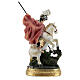 San Jorge mata dragón caballo blanco estatua resina 12 cm s4