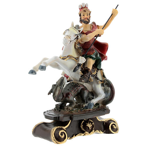 St. George with dragon resin statue 14 cm 3