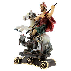 St George and the Dragon statue baroque base resin 14 cm