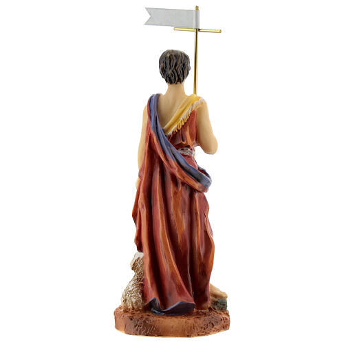 Statue aus Harz Johannes der Täufer mit Lamm Ecke Agnes Dei, 12,5 cm 4