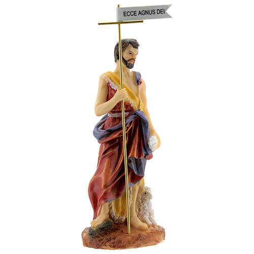 Statue St John the Baptist with shell 12.5 cm in resin 3