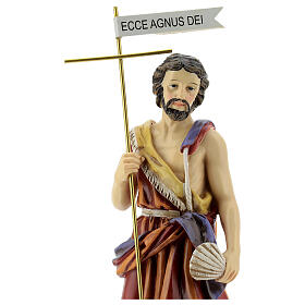 Estatua Bautista Ecce Agnus Dei cruz resina 30 cm