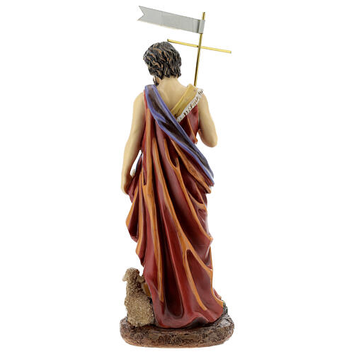 Estatua Bautista Ecce Agnus Dei cruz resina 30 cm 5