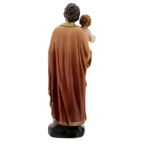 Statue Saint Joseph avec Enfant Jésus lys résine 15 cm 4